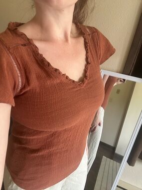 Boho burnt orange top